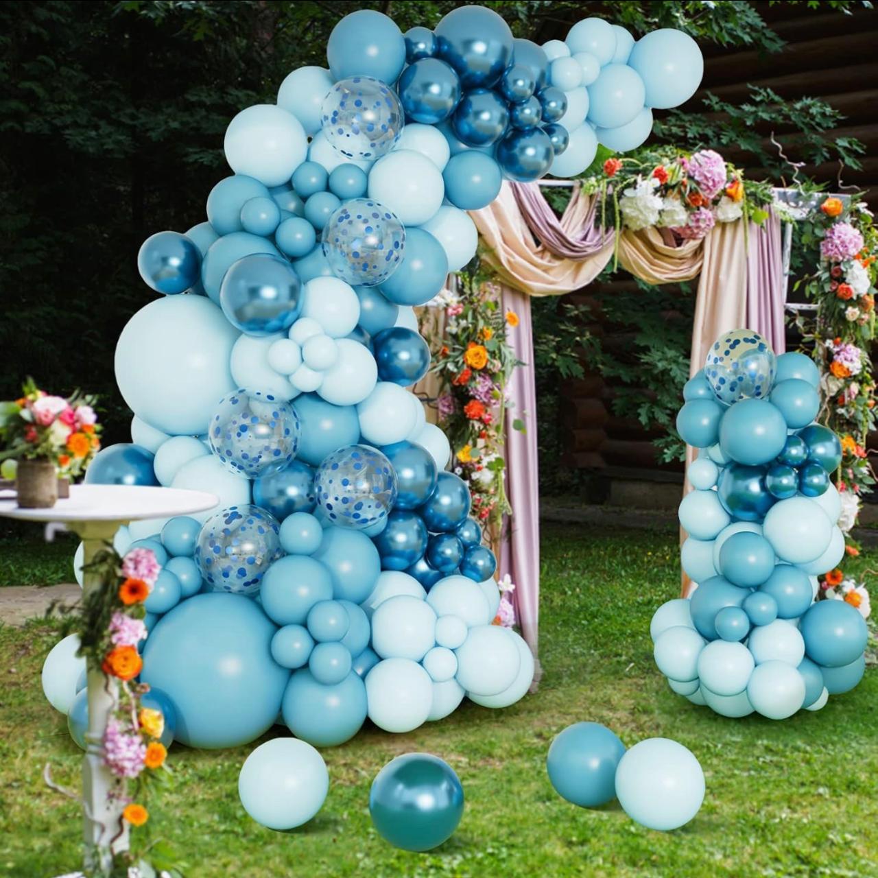 Happy Birthday Decoration Kit – Blue Balloon Arch with Number 1 for Boys Pack of 104 pcs