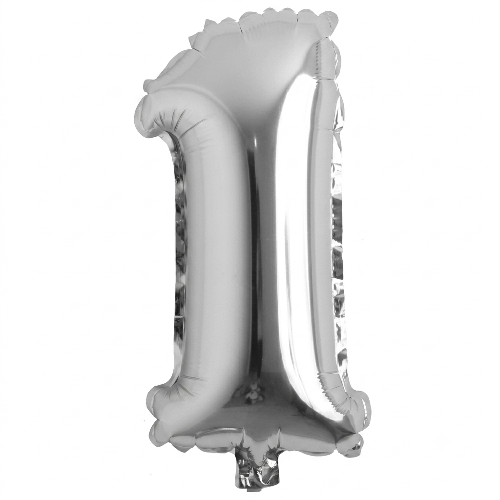 Foil number Balloons Party Decoration 16 inch (Silver)