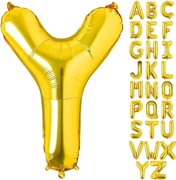 Customized alphabet foil balloons in Golden color