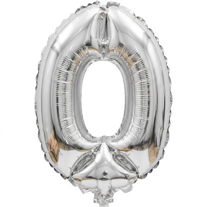 Foil number Balloons Party Decoration 16 inch (Silver)
