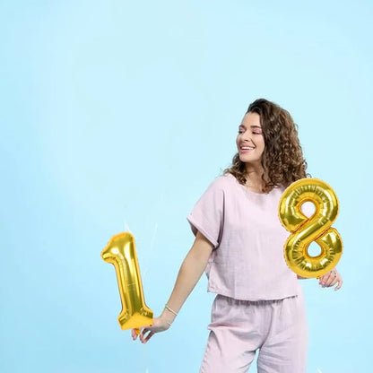 Foil number Balloons Party Decoration 16 inches (Golden)