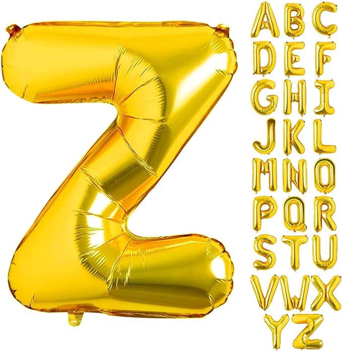 Customized alphabet foil balloons in Golden color