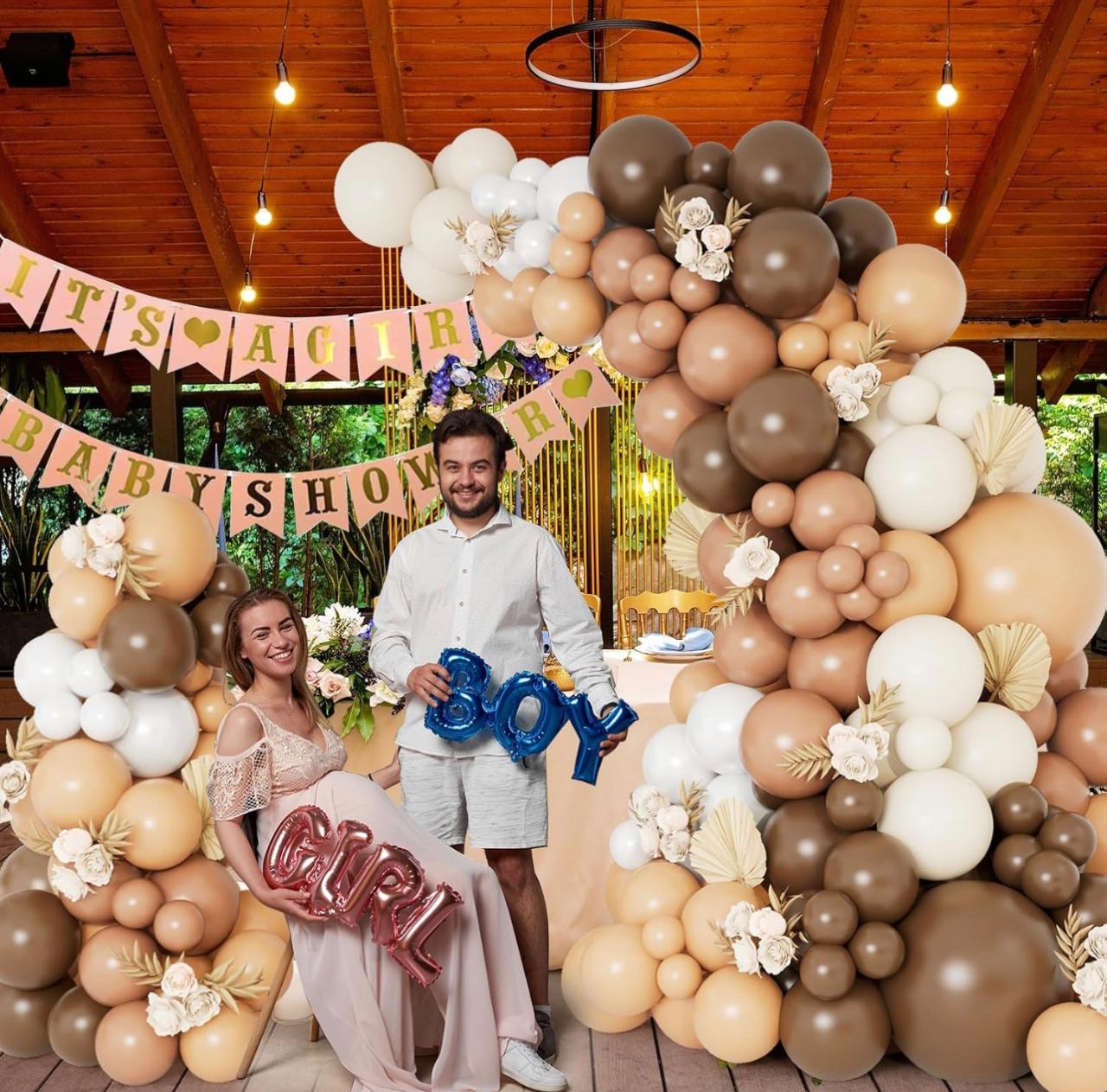 Teddy Bear Theme Birthday Decoration Kit – Brown & Neutral Balloon Arch