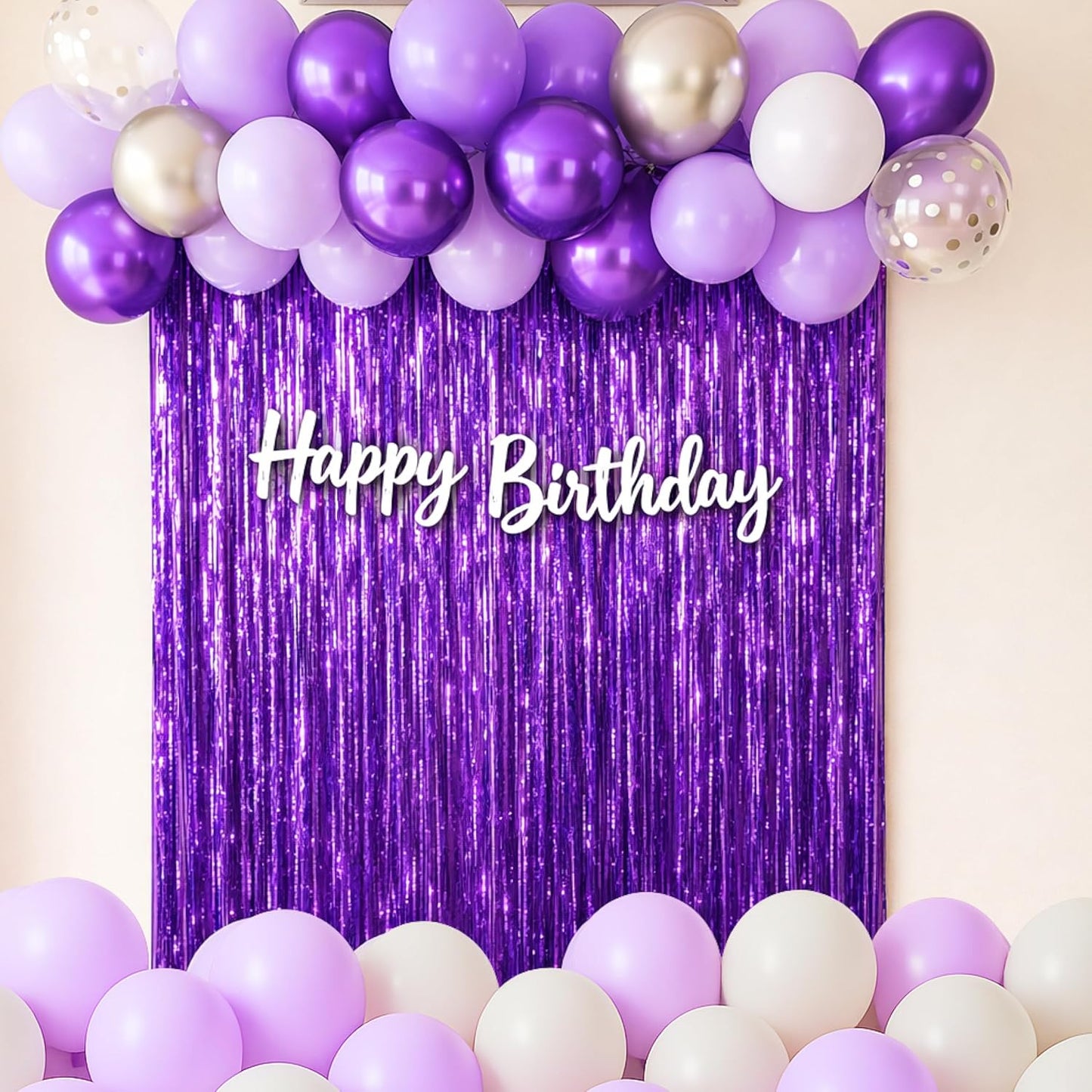 Purple Theme Birthday Decoration Kit For Girls – Set of 53 Pcs