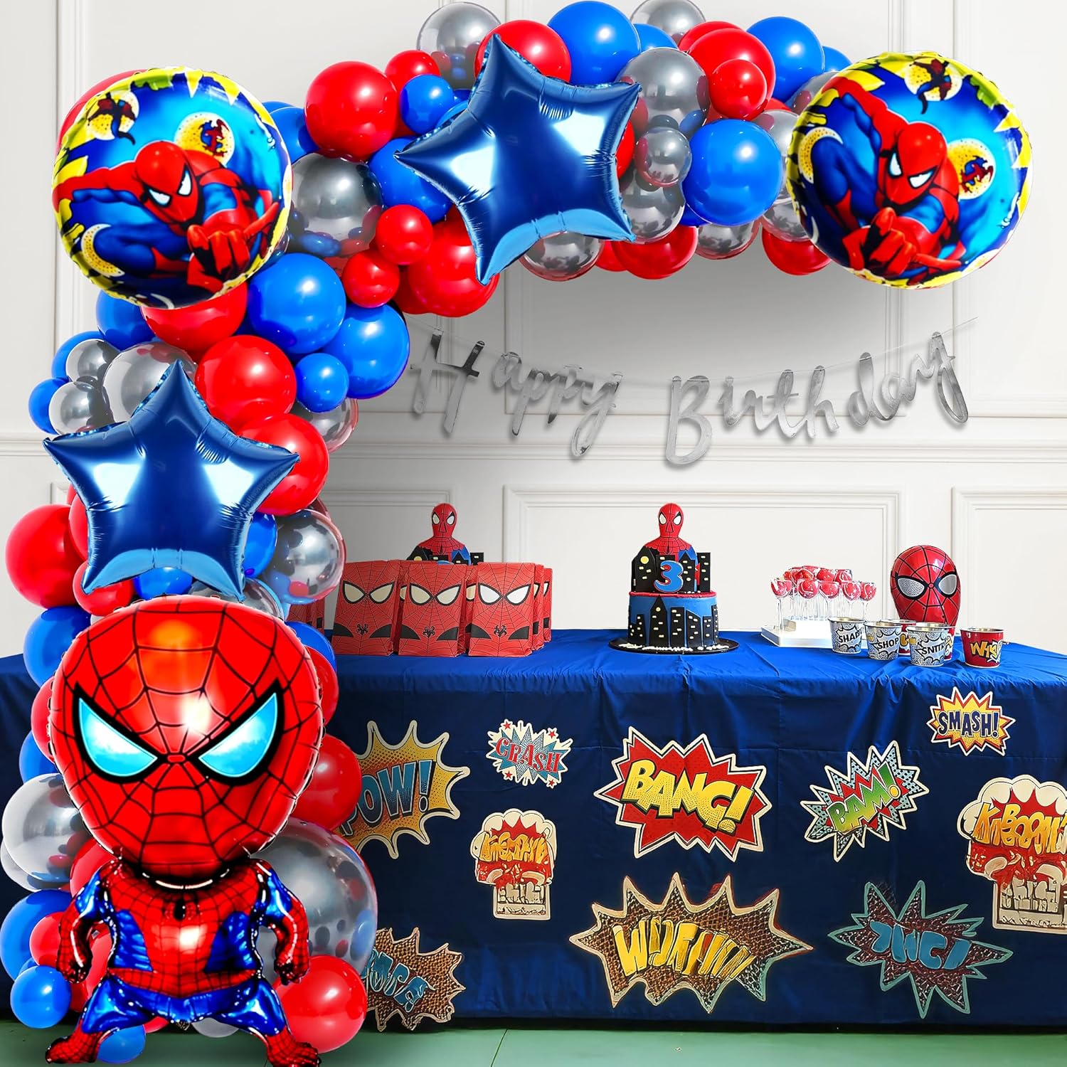 Ultimate Superhero Birthday Party Kit for Boys - 53 Pcs Balloon Decorations