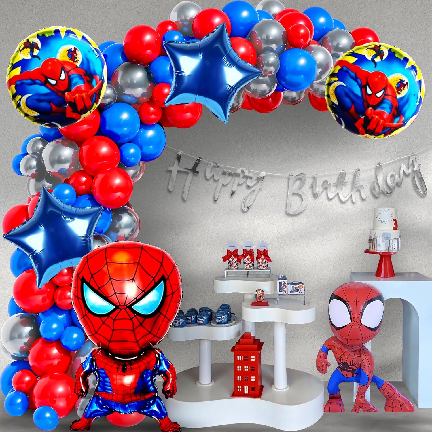 Ultimate Superhero Birthday Party Kit for Boys - 53 Pcs Balloon Decorations