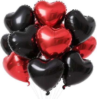 Heart Balloons, 12Pcs Heart Shaped Foil Balloons