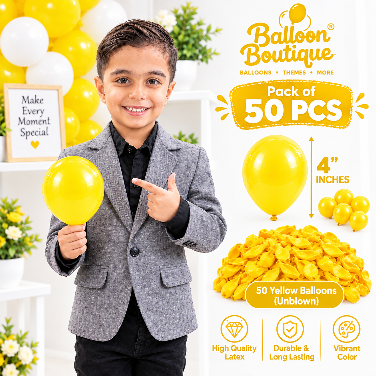 4 Inch Balloons - 50 Pcs Pack