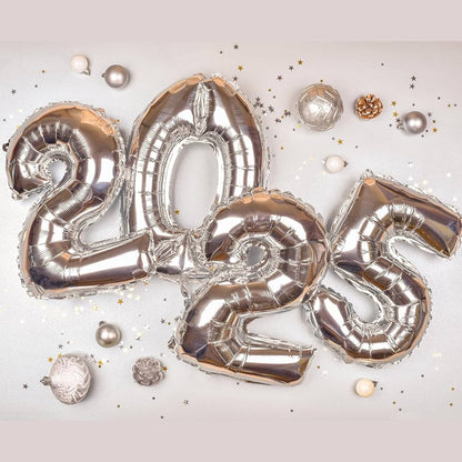 Foil number Balloons Party Decoration 16 inch (Silver)