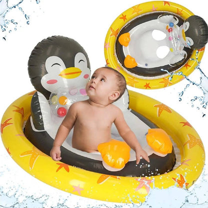 Penguin Baby Float Kid Boat 30”x23” Inflatable Swimming Pool Ring Tube