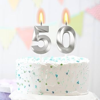 3D Number Candles for Cake (Silver)