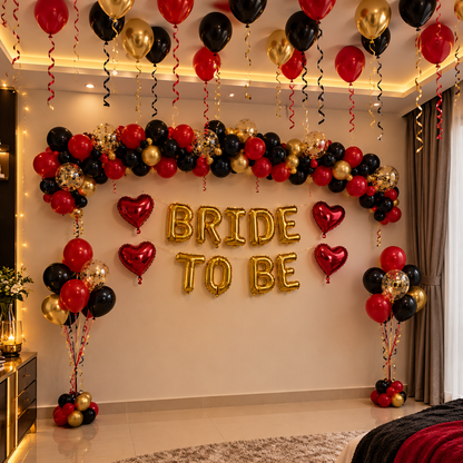 Black-Red-Gold Bride To Be - 80 pcs