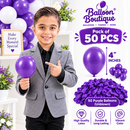 4 Inch Balloons - 50 Pcs Pack