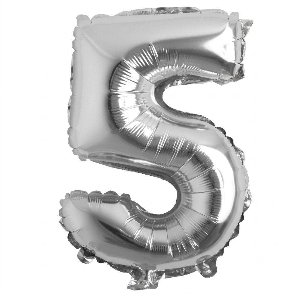 Foil number Balloons Party Decoration 16 inch (Silver)
