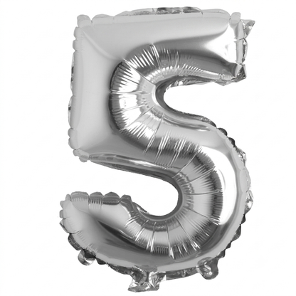 Foil number Balloons Party Decoration 16 inch (Silver)