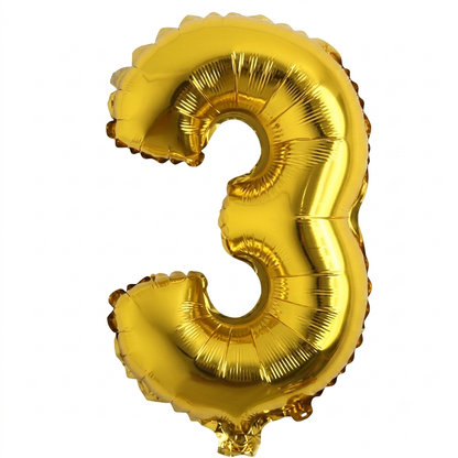 Foil number Balloons Party Decoration 16 inches (Golden)