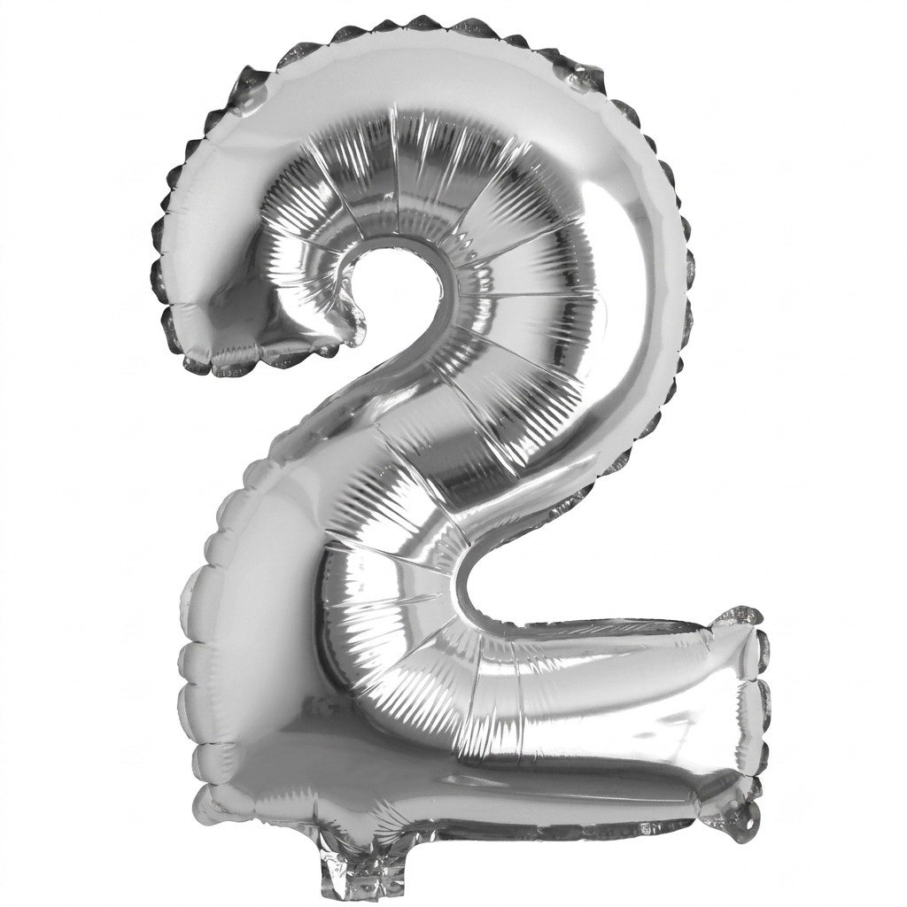 Foil number Balloons Party Decoration 16 inch (Silver)