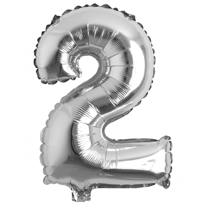 Foil number Balloons Party Decoration 16 inch (Silver)