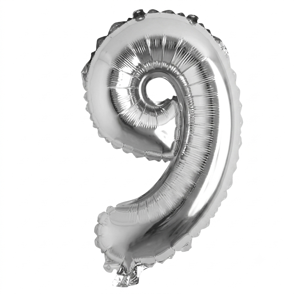 Foil number Balloons Party Decoration 16 inch (Silver)