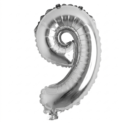 Foil number Balloons Party Decoration 16 inch (Silver)