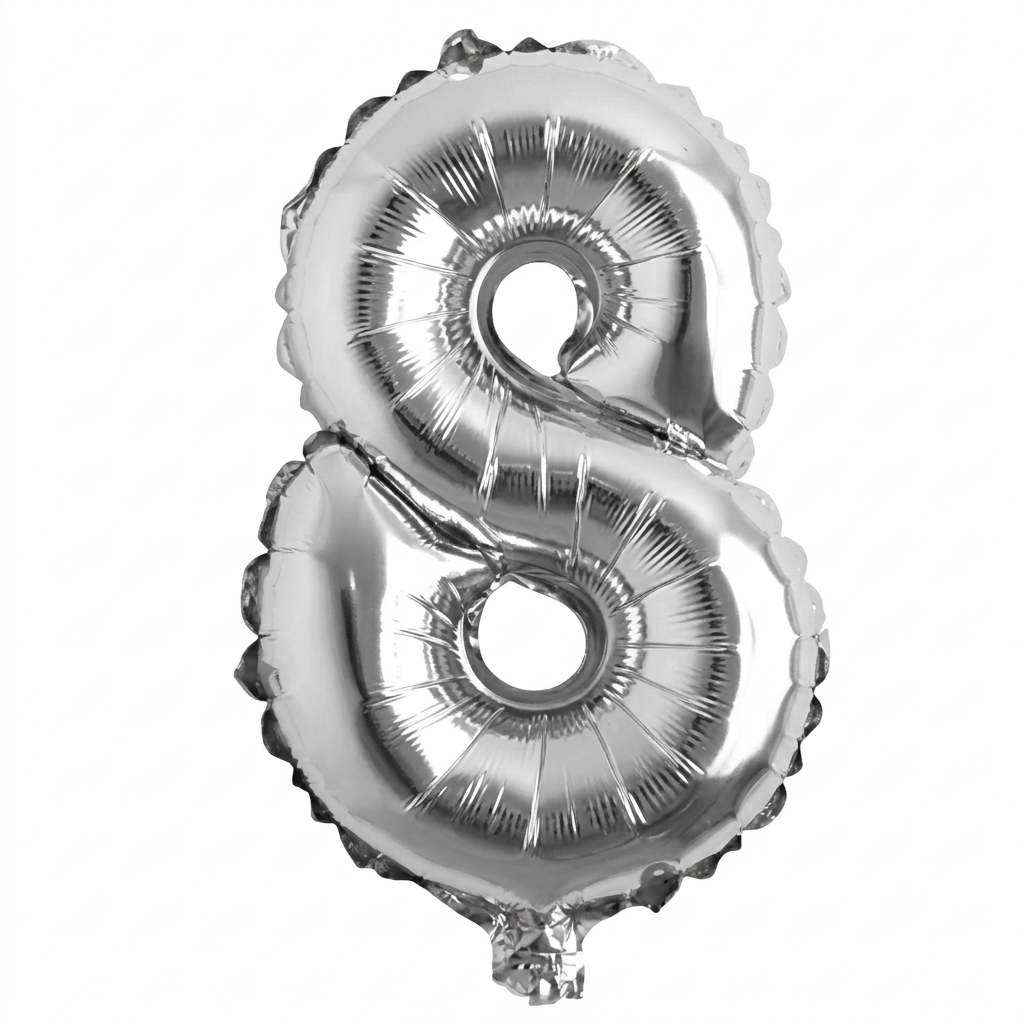 Foil number Balloons Party Decoration 16 inch (Silver)
