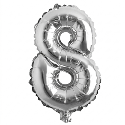 Foil number Balloons Party Decoration 16 inch (Silver)