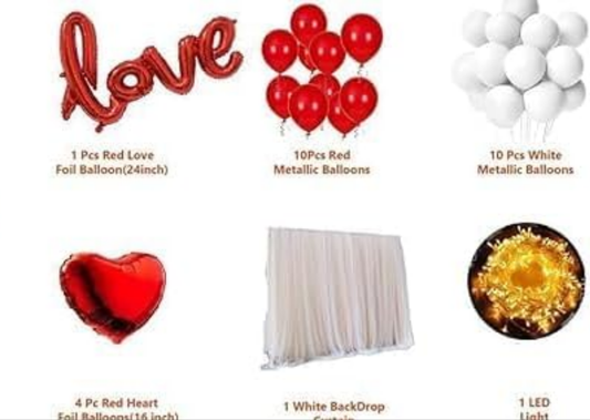 Romantic room decor anniversary or valentine's cabana Theme 27 pcs pack