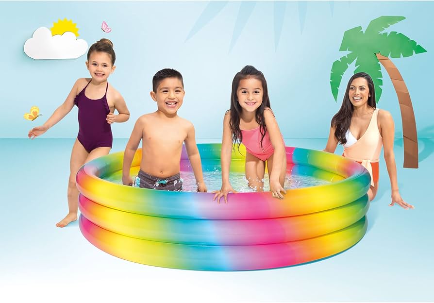 Rainbow kiddies swimming pool 66inche x 15inche (5.5 feet approx)intex