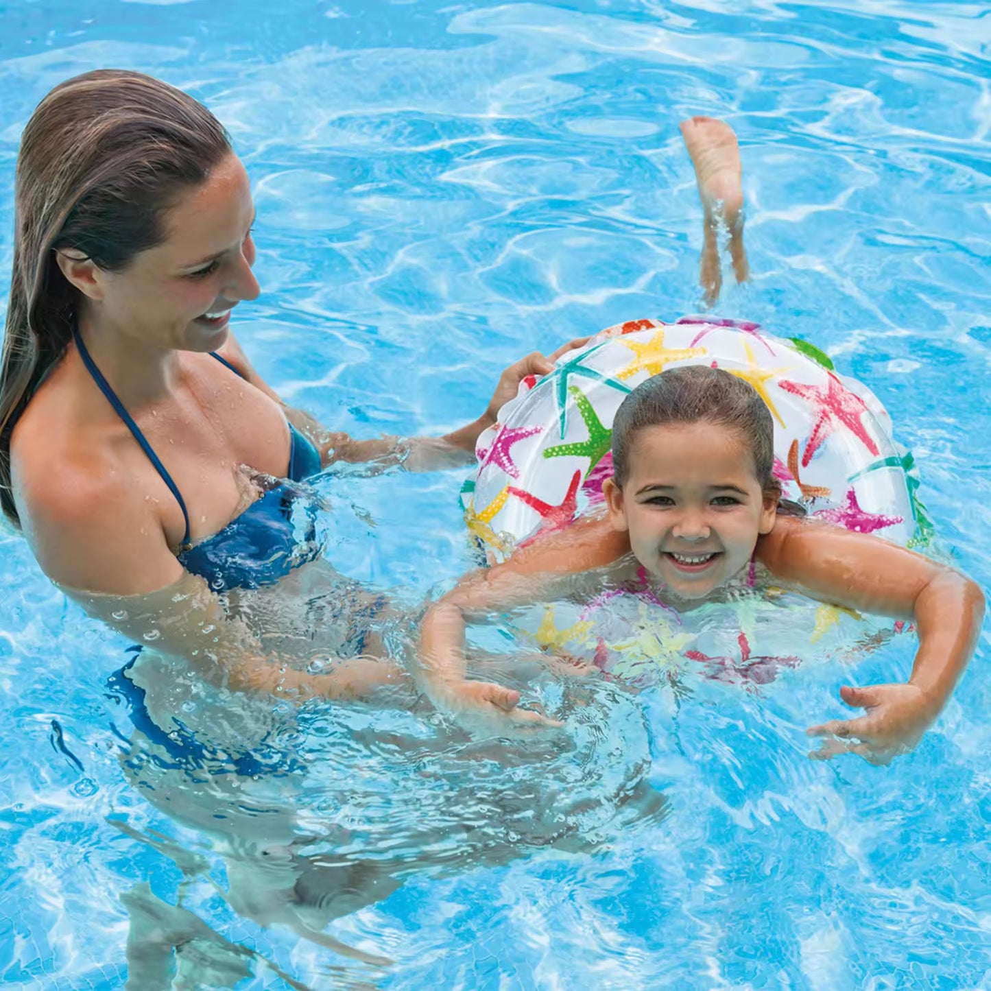 20 INCHES LIVELY PRINT INFLATABLE SWIM RING TUBE 51CM