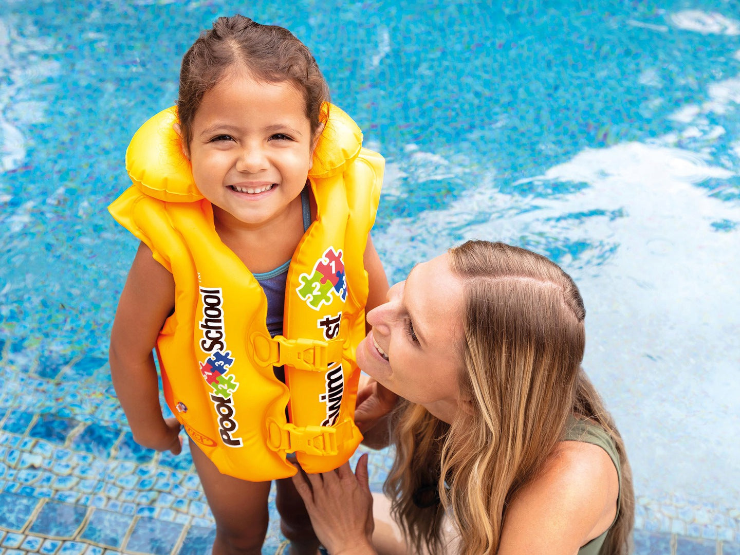 Deluxe Pool Swim Vest, 50cm x 47 cm (19.5” x 18.5”) Yellow [58660]