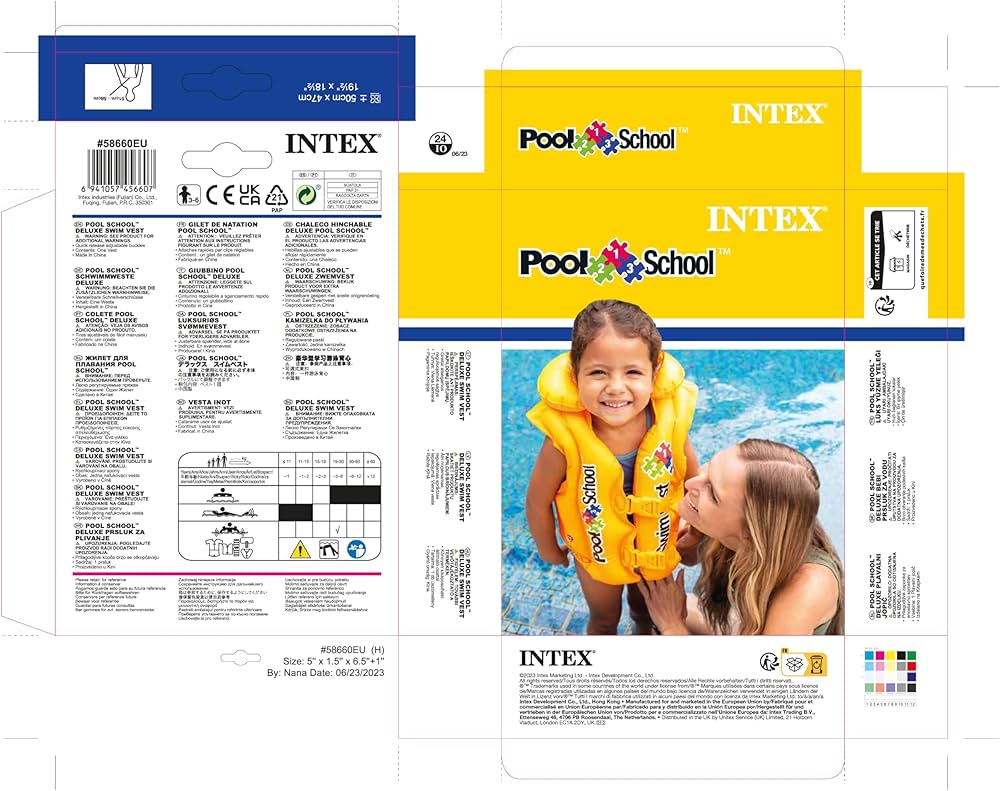Deluxe Pool Swim Vest, 50cm x 47 cm (19.5” x 18.5”) Yellow [58660]