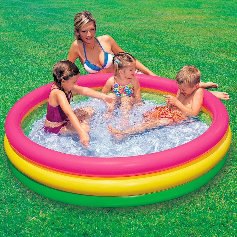 45 x 10 inches Round Inflatable Baby Pool – Sunset Glow 3 Ring
