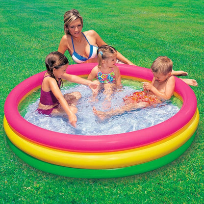 45 x 10 inches Round Inflatable Baby Pool – Sunset Glow 3 Ring