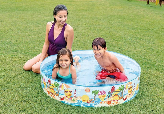 4 Feet Round Non-Inflatable Swimming Pool . No Air Pump Needed