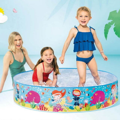 4 Feet Round Non-Inflatable Swimming Pool . No Air Pump Needed