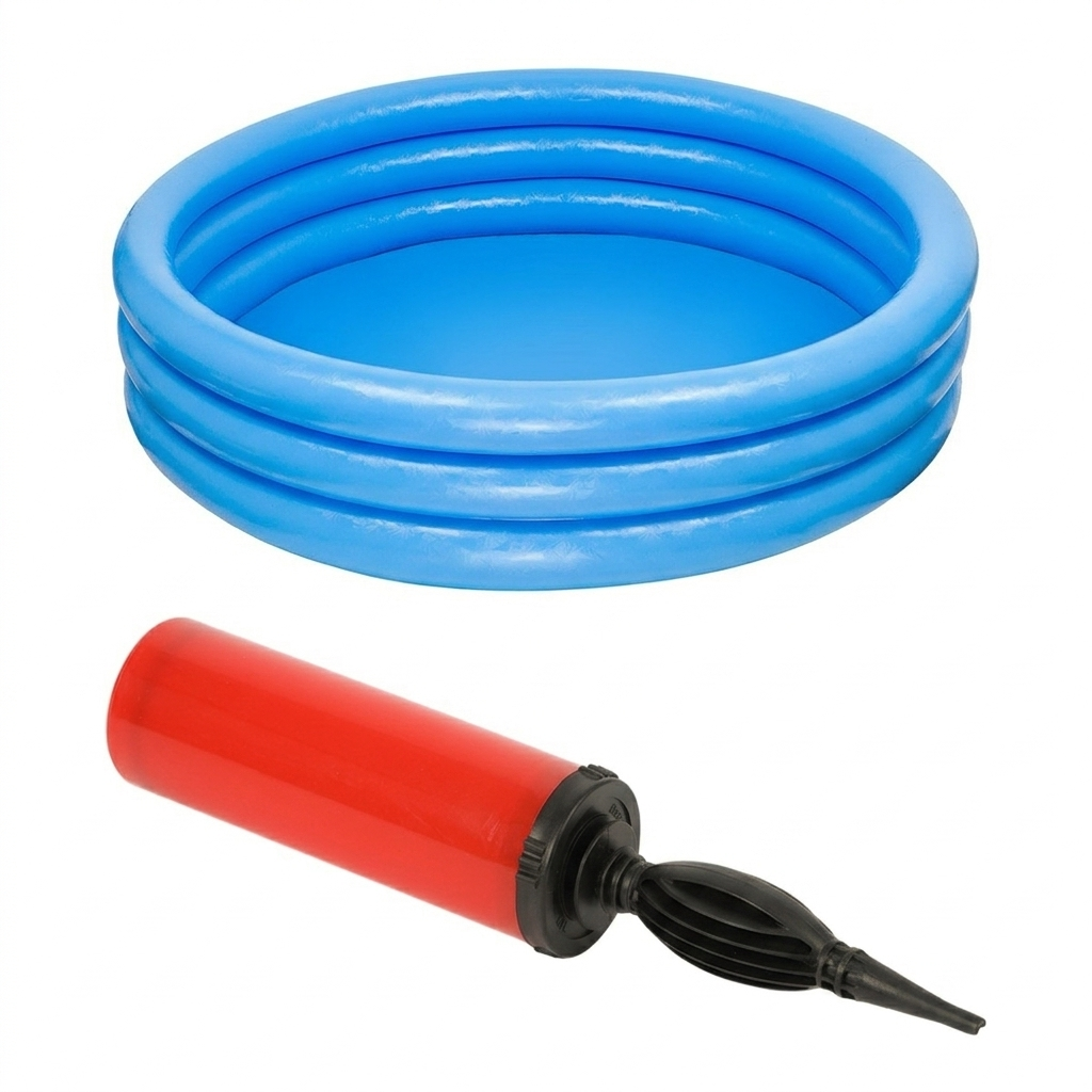 45 inch x 10 inch Inflatable blue shine pool 4 feet approx
