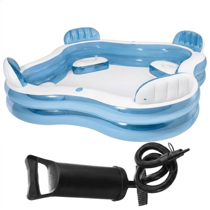Swim Center Family Lounge Inflatable Pool, 90" X 90" X 26",(7.5 ft x 7.5 ft (26 inches height)