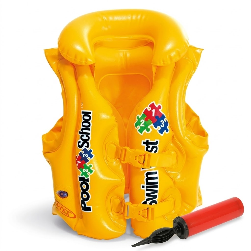 Deluxe Pool Swim Vest, 50cm x 47 cm (19.5” x 18.5”) Yellow [58660]