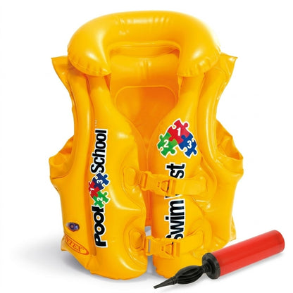 Deluxe Pool Swim Vest, 50cm x 47 cm (19.5” x 18.5”) Yellow [58660]