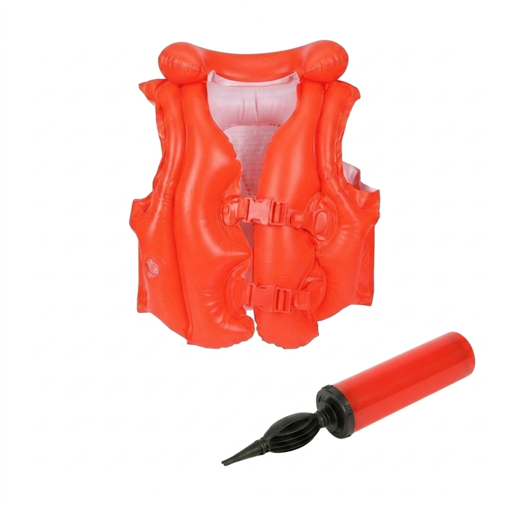 Red Deluxe Swim Vest For Kids 19.5 inches x 18.5 inches