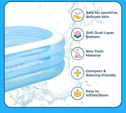 64 x 42 inches Inflatable Swimming Pool for Kids & Family 162x106x45 cm