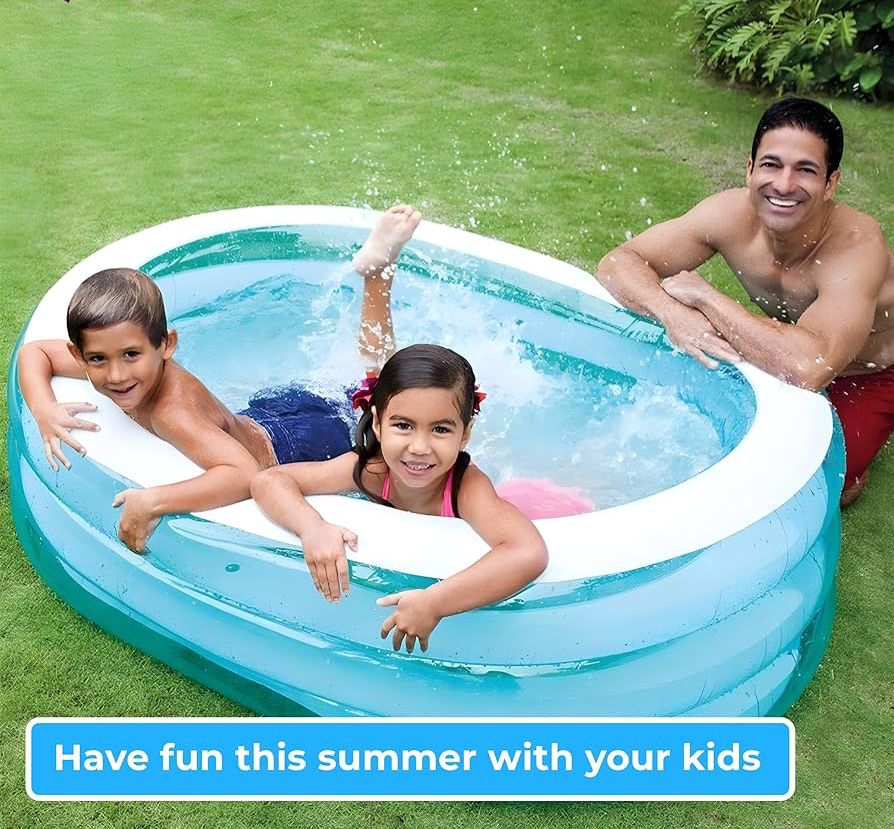 64 x 42 inches Inflatable Swimming Pool for Kids & Family 162x106x45 cm