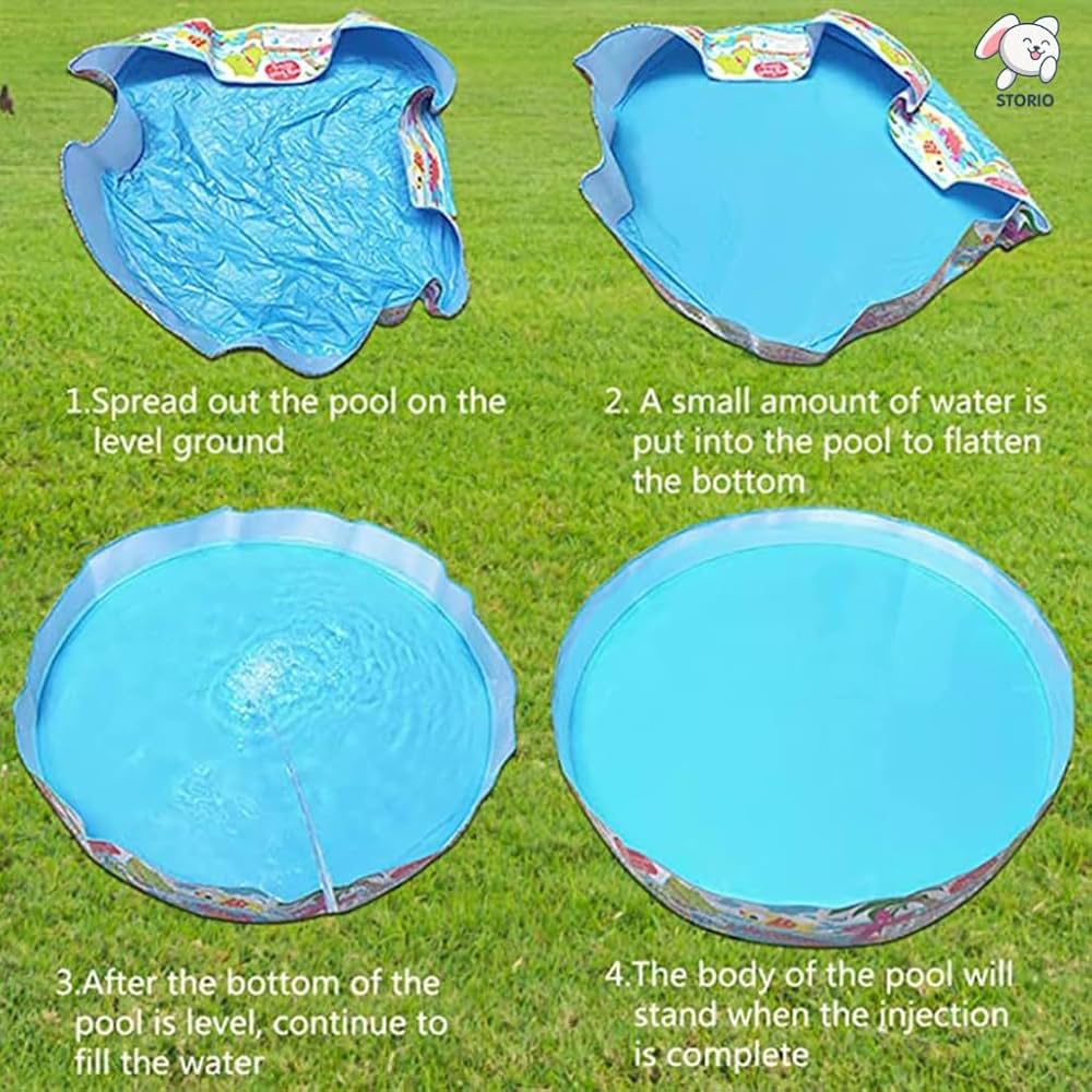 4 Feet Non-Inflatable Swimming Pool for Kids | No Air Pump Needed