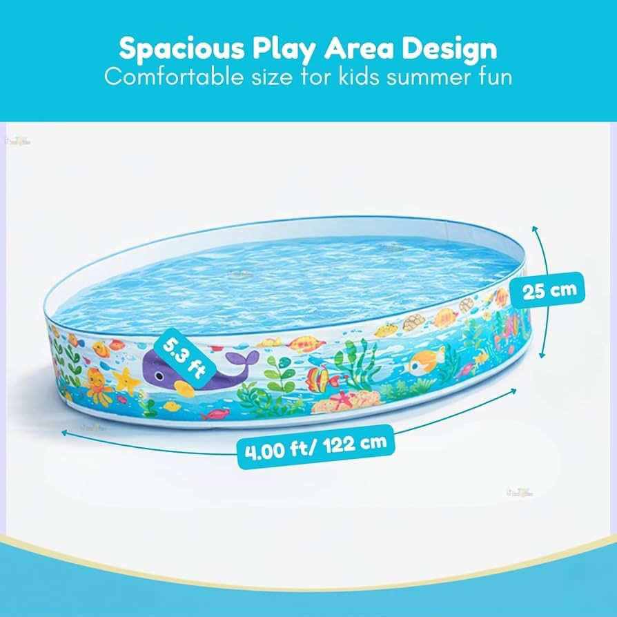4 Feet Non-Inflatable Swimming Pool for Kids | No Air Pump Needed