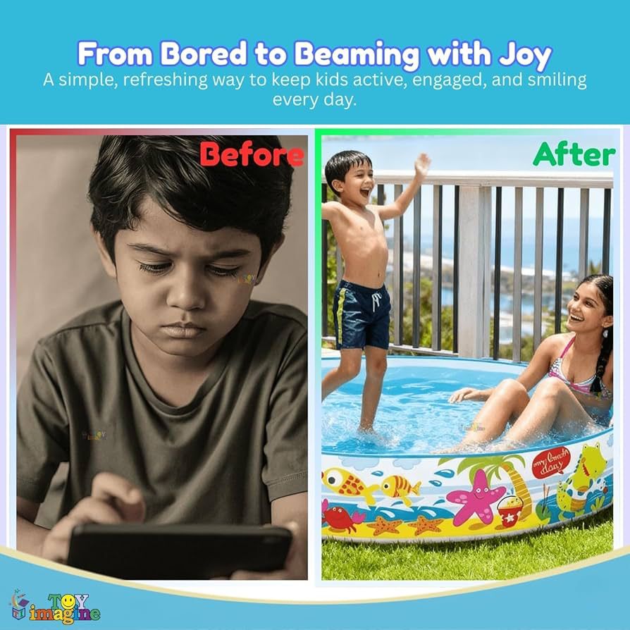 5 Feet Non-Inflatable Swimming Pool for Kids | No Air Pump Needed
