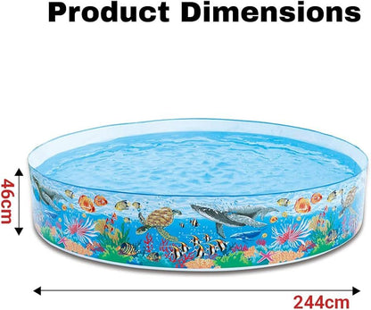 8 Feet big size Non-Inflatable family Swimming Pool | No Air Pump Needed