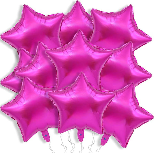 10 Pcs Black Star Shaped Mylar Helium Foil Metallic Balloon for Birthday Party Decorations