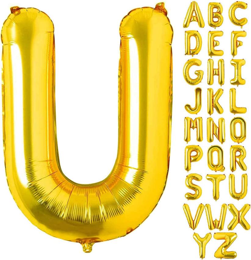 Customized alphabet foil balloons in Golden color