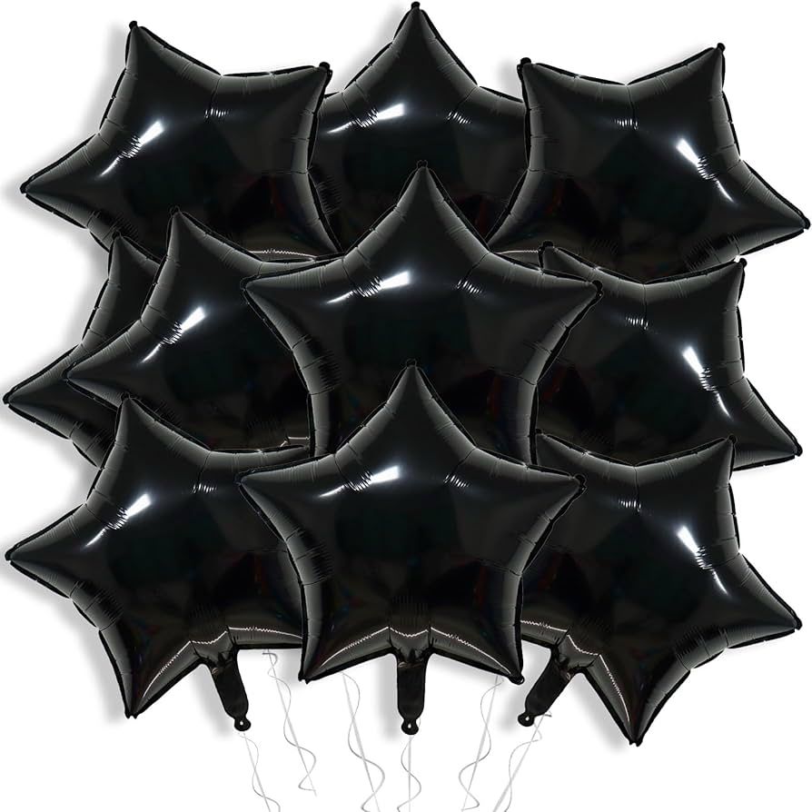 10 Pcs  Star Shaped Mylar Helium Foil Metallic Balloon
