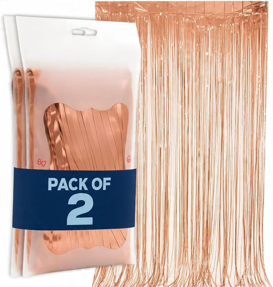 Foil Fringe Curtain Backdrop for Party Decoration - 2 Pc